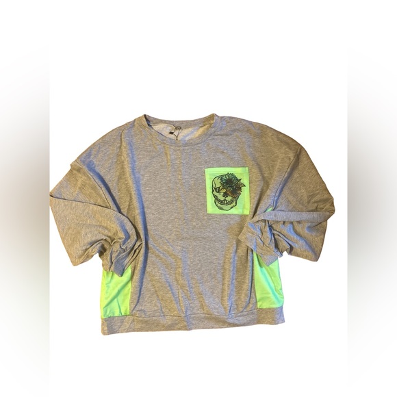 Fear is a Liar Mental Health graphic oversized raglan pullover sweatshirt XXL - Picture 4 of 8